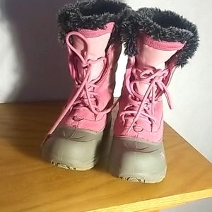 The North Face Pink and Gray Kids Boots